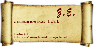 Zelmanovics Edit névjegykártya